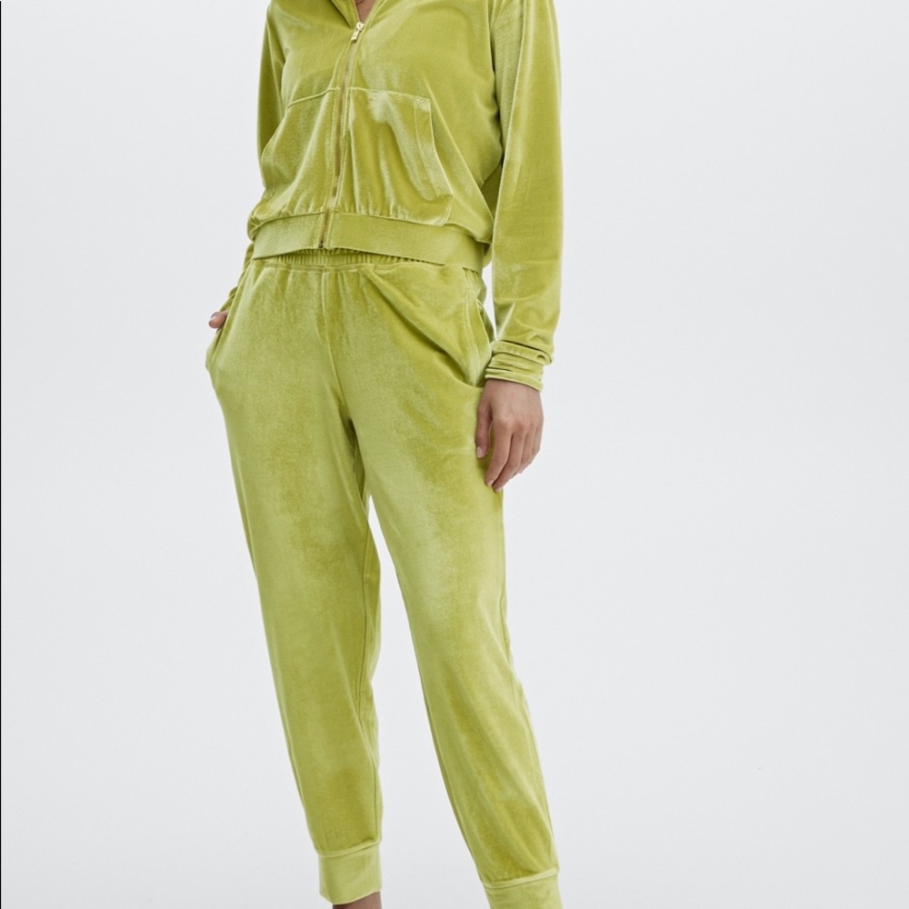 Fabletics | Green Velour Tracksuit Set